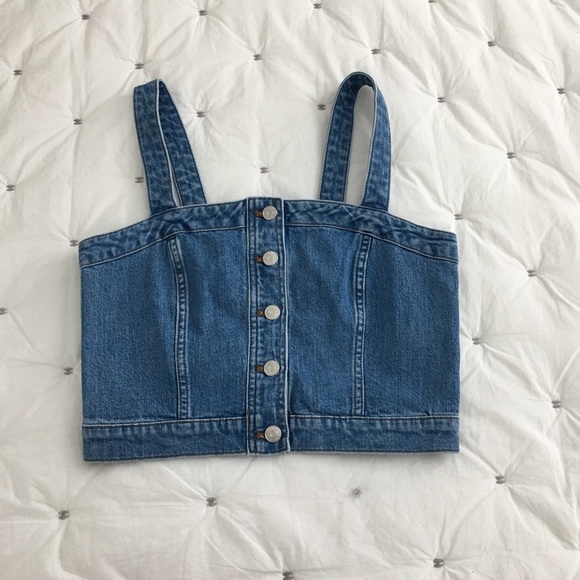 madewell denim crop top